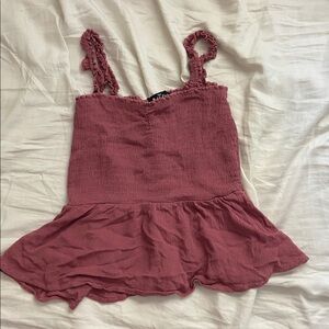 Maroon ruffle top